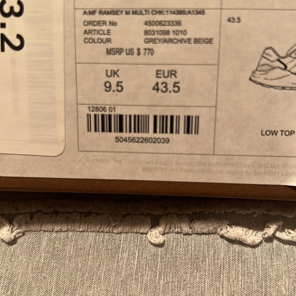 Men Burberry Ramsey Multi CHK Size 43.5 - Picture 9 of 9